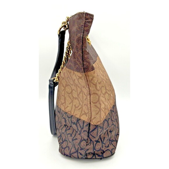 Calvin Klein Signature PVC Tote w/ Chain Strap Shoulder‎ Bag Purse Monogram EUC - Picture 8 of 16